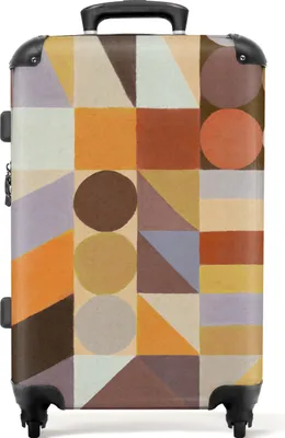 Obrázek produktu pro NoBoringSuitcases.com® Velký kufr - Geometrie - Tvary - Barvy - Pastelové - Kombinovaný zámek TSA - Pevná skořepina na kolečkách 4 kolečka - 72 litrů - Cestovní kufr - 66 cmKufr Medium 67x43x25 cm, 72L,