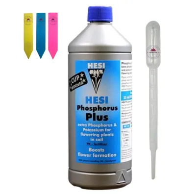 Obrázek produktu pro Hesi Phosphor Plus 1 litr včetně dávkovací pipety a 3 štítků na rostliny