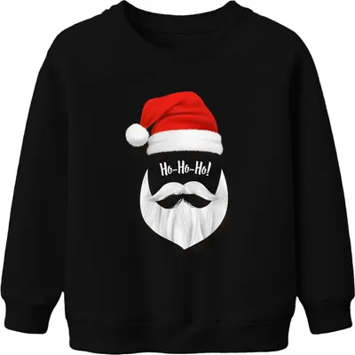 Obrázek produktu pro Ho Ho Ho Otec Vánoc Santa - vánoční dárek Vánoce Uni dětský vánoční svetr, černý, 116