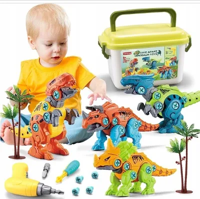 Produktbild von Kiss Baby Dinosaurier Spielzeug, Dinosaurier Montage Spielzeug, Montessori Spielzeug Dinosaurier Spiel Kinderspielzeug Geschenk für Jungen