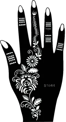 Produktbild von Henna Tattoo Schablone für die rechte Hand