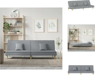 Image de vidaXL Canapé-lit Tissu gris clair - Canapés