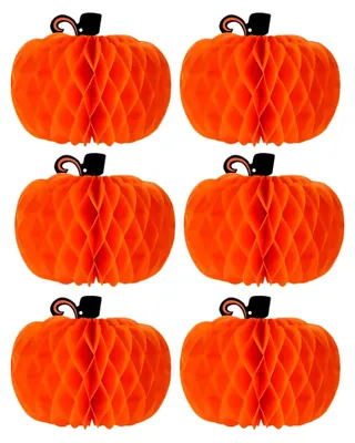 Produktbild von 6 Stück Papier Wabenblumenkugeln für Halloween und Frühling – Leicht und Wiederverwendbar für Party- und Raumdekoration