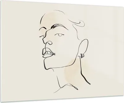 Produktbild von Bilder auf glas - Einteilig - Minimalismus Porträt Linie - 100x70cm - Glasbilder - Wandbilder - Bilder - Wanddekoration aus Glas - Glas Bilder - Wandbild auf Glas - GAA100x70-4815