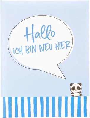 Image de Journal de bord pour bébé Goldbuch « Je suis nouveau ici » bleu, 21 x 28 cm, avec motif panda