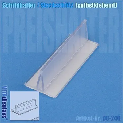 Produktbild von Schildhalter 75mm / Steckschlitz (selbstklebend) (10 Stück)
