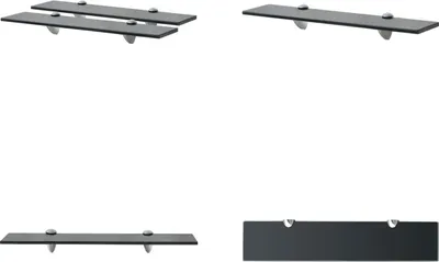 Obrázok produktu pre vidaXL Plávajúce police 2 ks. Sklo 50x10 cm 8 mm - Plávajúca polica - Plávajúce police - Nástenná polica - Nástenné police
