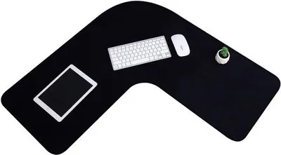 Produktbild von Wasserdichte L-Form Mauspad 92cm schwarz Büro Gaming
