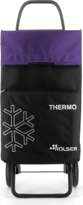 Zdjęcie produktu dla Wózek sklepowy Rolser Thermo Fresh MF z 2 kółkami – czarny/malwa