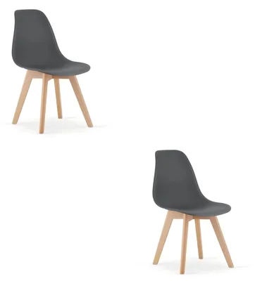 Produktbild von KITO Stuhl, dunkelgrau / Beine natur x 2