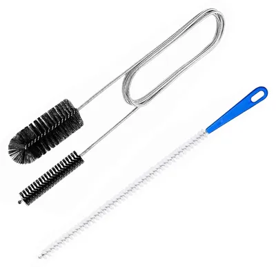 Imagen del producto de Kit de limpieza de desagües con espiral de acero inoxidable de 155 cm y cepillo de plástico de 45 cm, para tuberías