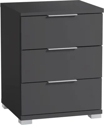 Produktbild von Nachtkommode >Smilla< in Graphit, Melamin - 46x61x42cm (BxHxT)