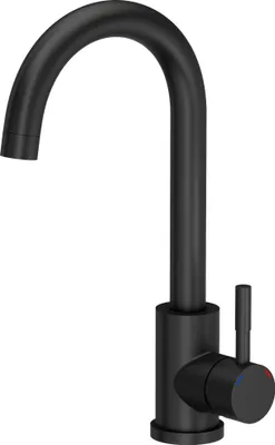 Produktbild von QUADRON Küchenarmatur KATE SteelQ Mischbatterie 360°, Farbe: Schwarz, Höhe: 22,3 cm QFix-Funktion, Drehung- Wasserhahn für Küche aus Edelstahl