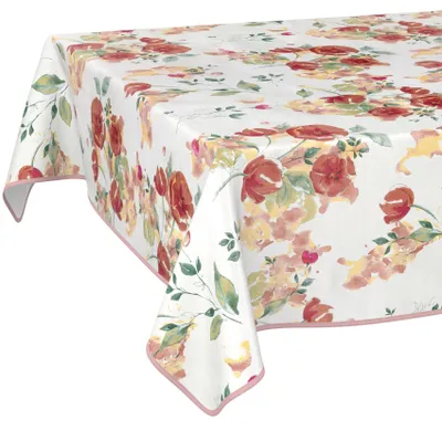 Produktbild von Wachstuchtischdecke Tischdecke abwaschbar Wachstischdecke pflegeleicht wasserabweisend Lotuseffekt Gartentischdecke Mohnblumen 200 x 140 cm mit Saum (