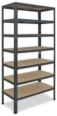 Zdjęcie produktu dla shelfplaza HOME 180x60x23 cm regał do dużych obciążeń w kolorze antracyt z 7 półkami i udźwigiem 125 kg na półkę