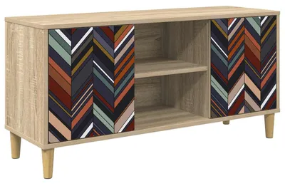 Obrázok produktu pre vidaXL TV skrinka OMMEN, 102 x 33 x 50 cm, drevotrieska, Imitácia Sonoma