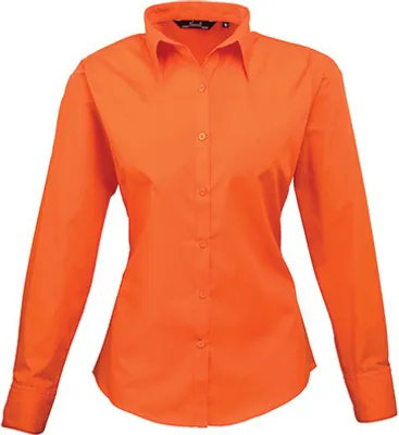 Produktbild von Premier Workwear , Women´s Poplin Long Sleeve Blouse , Orange , 34 (XXS/6)