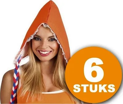 Produktbild von Orange Partykleidung | 6 Stück Bauernmütze | Partykleidung WM 2022 | Orange Dekoration Dekorationspaket Niederländische Nationalmannschaft Orange Paket