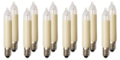 Ersatzglühlampen 23 V 3 W, E10, 12 Stück, für 10 Brenner