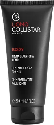 A black tube of Collistar Uomo depilatory cream for men.