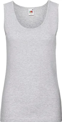 Produktbild von Fruit of the Loom Damen Shirt Basic Unterziehshirt T-Shirt Ärmellos, Größe:2XL (18), Farbe:Heather Grey