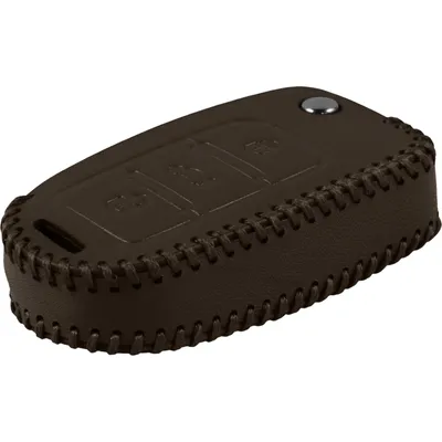 Produktbild von PhoneNatic Echtleder stitched Schlüssel Hülle kompatibel mit der VW Beetle 3-Tasten Fernbedienung in braun Klappschlüssel 3-Key