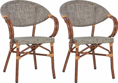 Two chairs are shown against a white background.