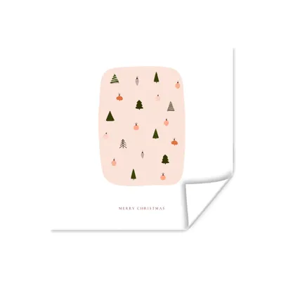 Produktbild von MuchoWow® Poster Weihnachtsbäume - Weihnachtskugeln - Zitat 100x100 cm - Babyzimmer