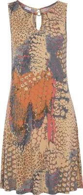 Produktbild von Buffalo Strandkleid mit Animaldruck und Cut-out am Ausschnitt animal bedruckt Größe 38
