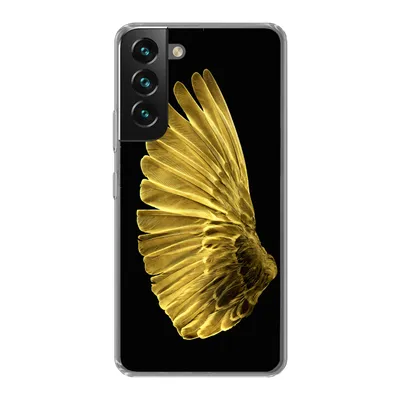 Produktbild von MuchoWow® Handyhülle Schutzhülle Hülle für Samsung Galaxy S22 Goldene Flügel auf schwarzem Hintergrund Silikon Softcase Handy Hülle - Mobiltelefonhülle