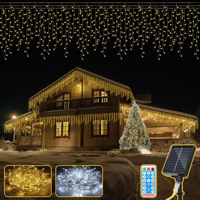 Obrázok produktu pre Hengda 15M 600LEDs solárne rozprávkové svetlá vonkajšie LED rozprávkové svetlá LED rozprávkové svetlá vianočné svetlá IP44 vodotesné teplé biele