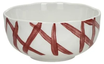Productafbeelding van Pomax Weve soepkom van porselein, rood, diameter 15,2 cm, hoogte 6 cm