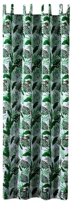 Image de Rideau de brise-vue imperméable pour jardin, motif feuilles tropicales, 132 x 275 cm, vert