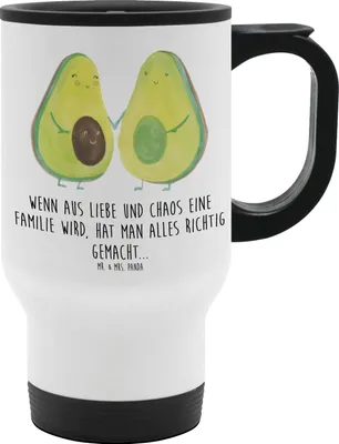 Produktbild von Mr. & Mrs. Panda thermosbecher Avocado Pärchen - Weiß - Geschenk, Thermobecher, Auslaufsicher, Avocados, Mehrwegbecher, Liebe, Kaffeebecher To Go, Schwangerschaft, Geburt