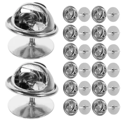 Productafbeelding van Veiligheidsspelden - 50 paar vlinderclips van metaal - Voor speldjes en insignes - 11 mm