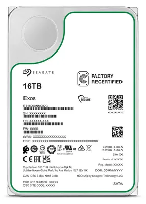 Produktbild von 3,5-Zoll-Festplatte Seagate Exos 16 TB, 7200 U/min, SATA III