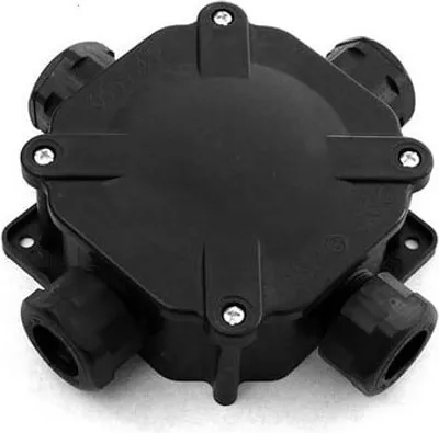 Produktbild von Hermetische Box 4 Verschraubungen 122 x 122 mm IP67 schwarz SEZ 6455-11.5.P/5