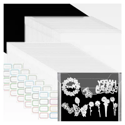 Produktbild von 86 Stück Aufbewahrungstaschen für Stempel- und Stanzschablonen sowie Gummi-Magnetbögen, 0,5 mm Magnetbögen für Metall-Stanzformen, transparente, wiederverschließbare Kunststoffumschläge