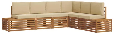 Produktbild von vidaXL Outdoor-Sofagarnitur Natur und Beige 273 x 213,5 x 73 cm