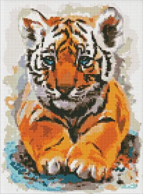 Image de Mosaïque de diamants - Petit tigre 30x40cm