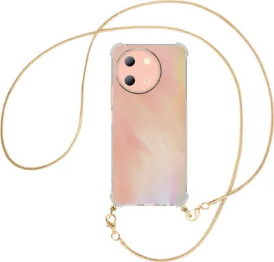 Produktbild von Handykette Backcover-Schutzhülle mit Band (Metall goldfarben) für vivo Y38 5G - goldfarbene Snake-Kette