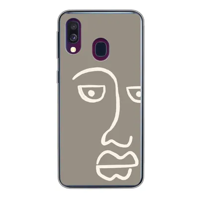 Produktbild von MuchoWow® Handyhülle Schutzhülle Hülle für Samsung Galaxy A40 Gesicht - Abstrakt - Strichzeichnung Silikon Softcase Handy Hülle - Handy-Tasche