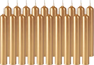 Produktbild von BRUBAKER Geburtstagskerzen 9,5 cm - kleine Spitzkerzen für Geburtstag - Dekokerzen Partydekoration - Stabkerzen Leuchterkerzen, Gold, 200 Kerzen