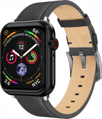 Obrázek produktu pro Swissten - Kožený pásek pro Apple Watch 42-49 mm (černý/sv)