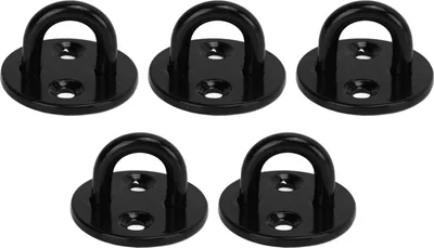 Produktbild von 5 Stück Augenplatte, verdickter schwarzer Edelstahl, verbesserte Tragfähigkeit, robuste Polsterung, 5 mm/0,20 N