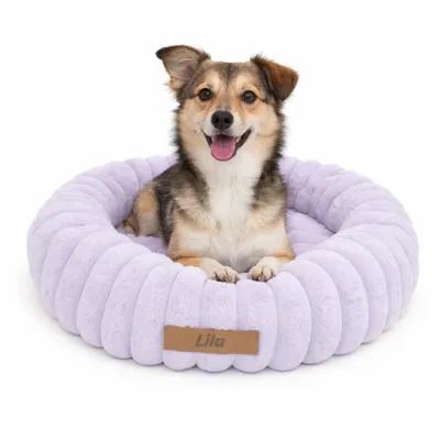 Obrázek produktu pro Dogeste Donut pelíšek pro psa 60 cm kulatý, měkký a huňatý, pratelný, s protiskluzovou spodní částí