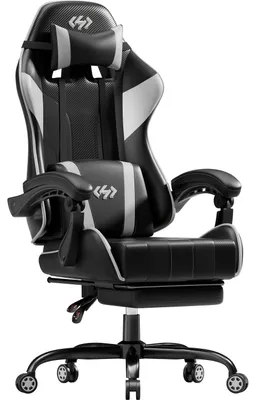 Image de Chaise de gaming ergonomique et chaise de bureau avec dossier et repose-pieds réglables