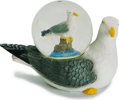 Produktbild von Glitzerkugel Möwe, 9 cm, Schneekugel Tier Vogel Urlaub Nordsee Schneekugeln