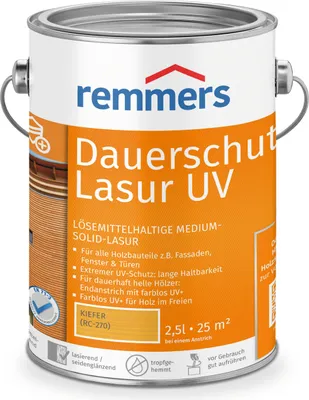 Produktbild von Remmers Dauerschutz-Lasur UV kiefer (RC-270) 2,5 l, Holzlasur