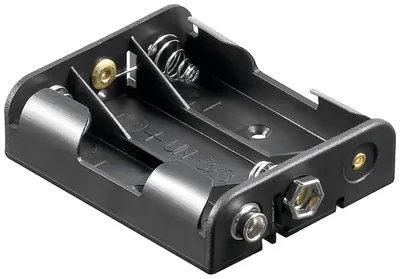 Produktbild von Goobay 3x AA (Mignon) Batteriehalter, Druckknopf, 57.8 mm, schwarz